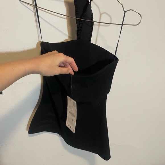 Zara Black Halter Top with Gold Buttons - Picture 6 of 7